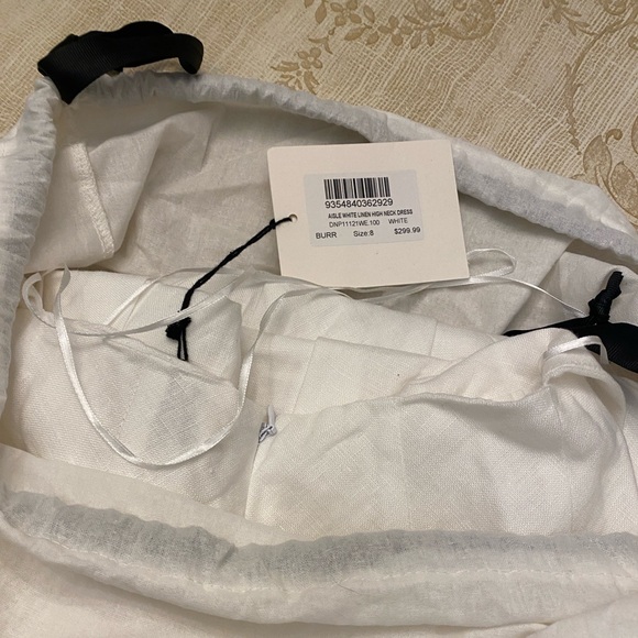 NWT DISSH Aisle White Linen High Neck Halter Beach Wedding Dress 4 - Picture 5 of 7